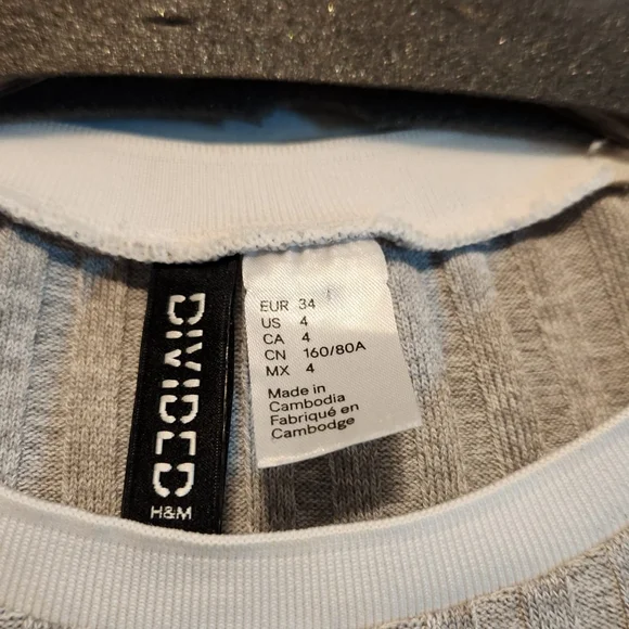 H&M Light Gray Ribbed Mini Dress - Picture 3 of 4